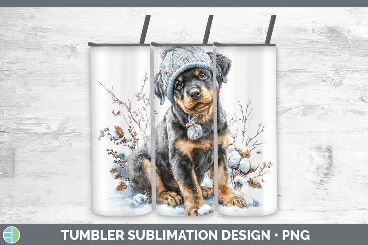 Rottweiler Dogs 02 Winter Knit Hat Tumbler Sublimation Desig