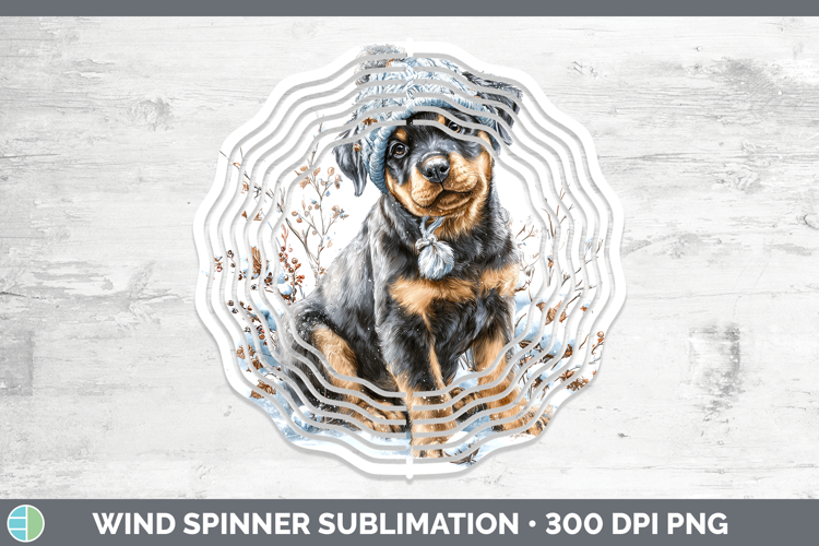 Rottweiler Dogs 02 Winter Knit Hat Wind Spinner Sublimation