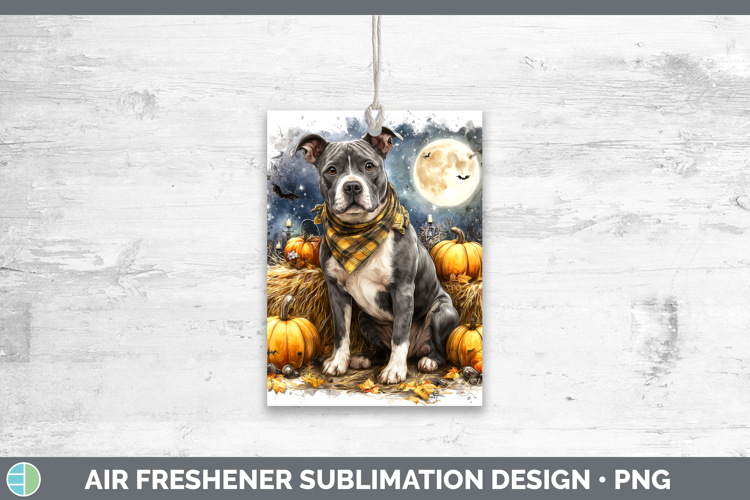 American Staffordshire Air Freshener Dogs 03 Bandana Hallowe