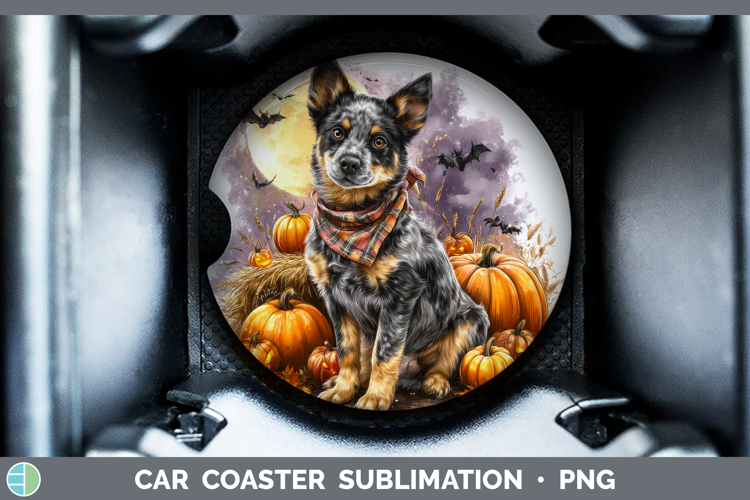 Australian Cattle Dog Car Coaster Dogs 03 Bandana Halloween