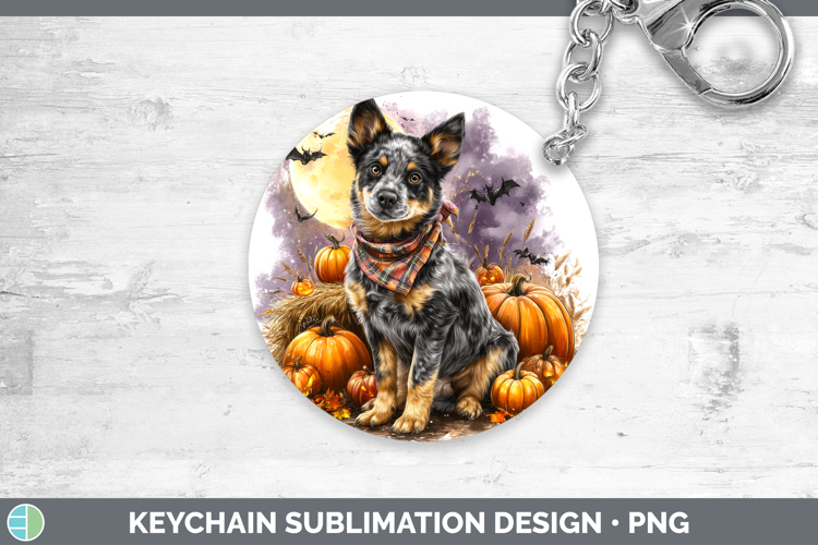 Australian Cattle Dog Keychain Dogs 03 Bandana Halloween Sub
