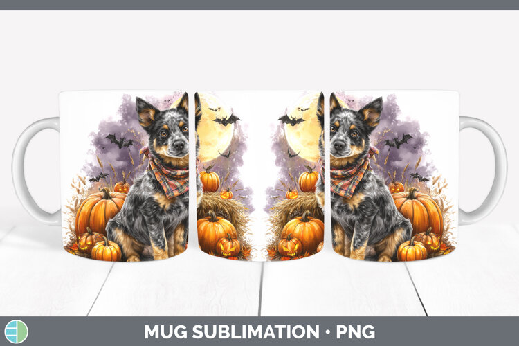 GorgeousDogs 03 Bandana Halloween Mug Wrap design.