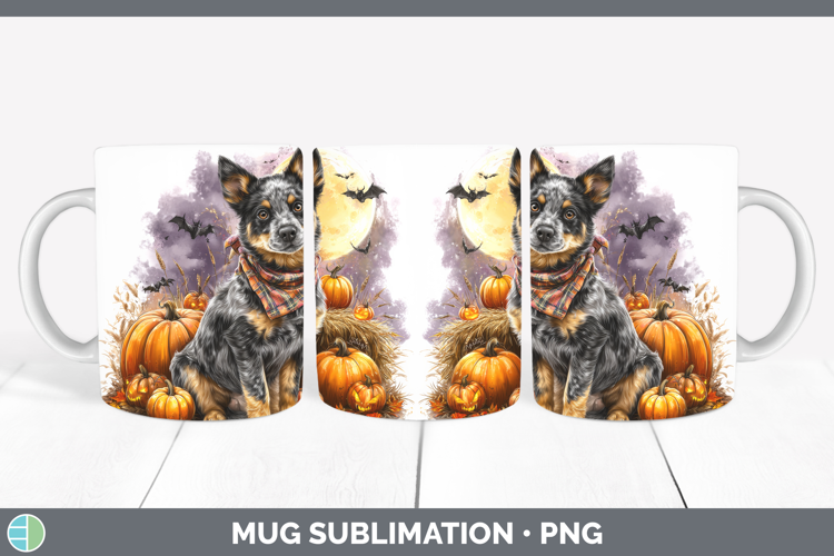 Australian Cattle Dog Mug Wrap Dogs 03 Bandana Halloween Sub