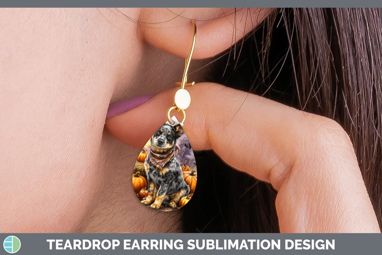 Australian Cattle Dog Teardrop Earrings Dogs 03 Bandana Hall