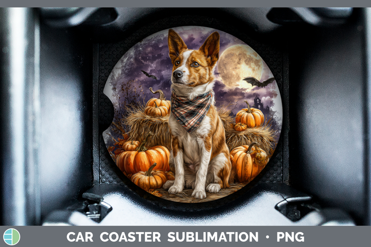 Basenji Car Coaster Dogs 03 Bandana Halloween Sublimation D