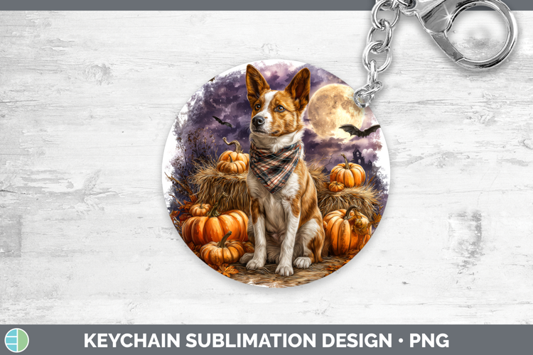 Basenji Keychain Dogs 03 Bandana Halloween Sublimation Keyri