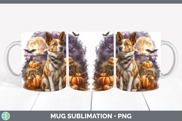 GorgeousDogs 03 Bandana Halloween Mug Wrap design.