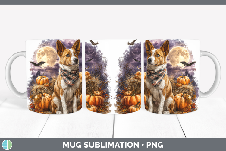 Basenji Mug Wrap Dogs 03 Bandana Halloween Sublimation Coffe