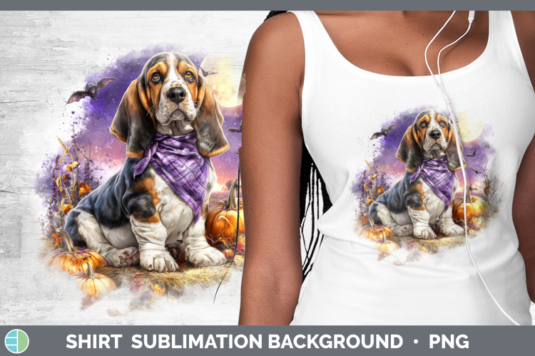 Basset Hound Shirt Dogs 03 Bandana Halloween Sublimation Bac
