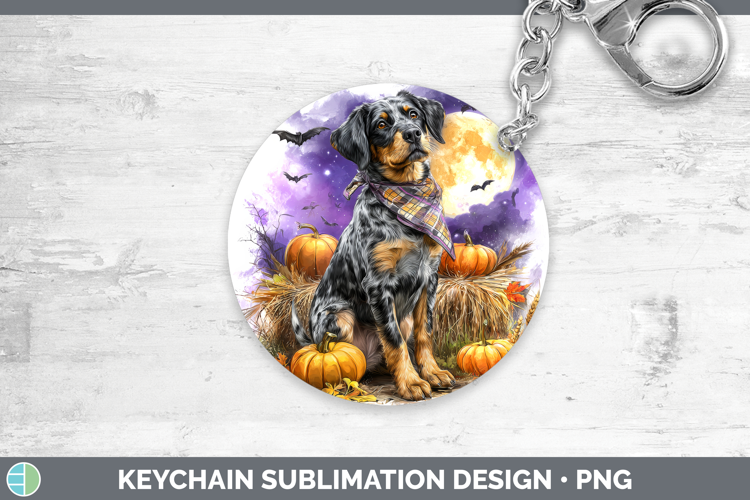 Bluetick Coonhound Keychain Dogs 03 Bandana Halloween Sublim