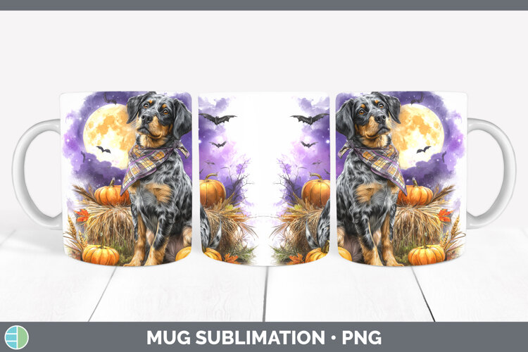 GorgeousDogs 03 Bandana Halloween Mug Wrap design.