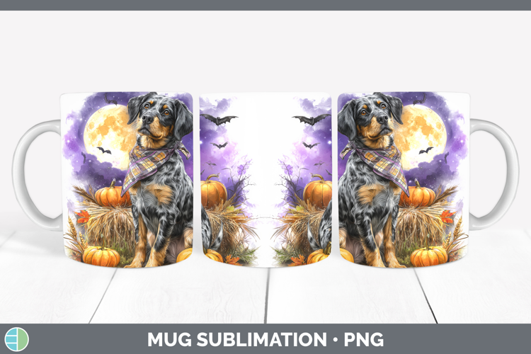 Bluetick Coonhound Mug Wrap Dogs 03 Bandana Halloween Sublim