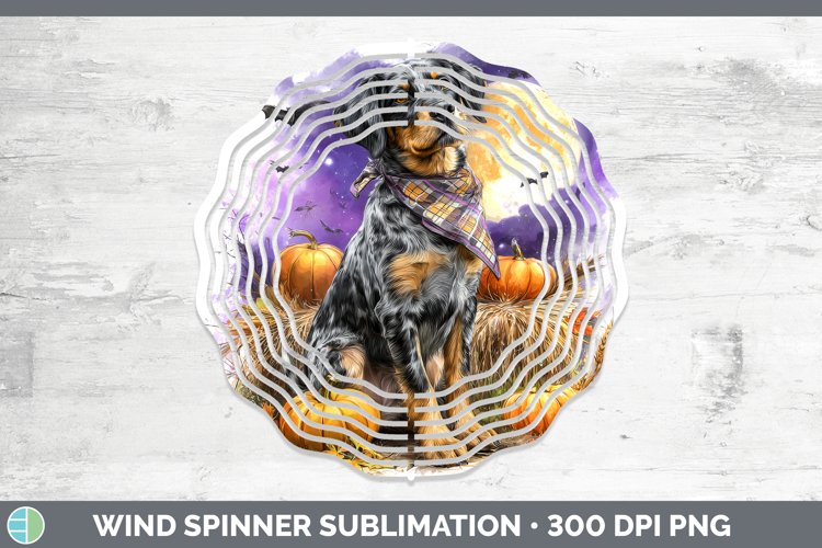 Bluetick Coonhound Wind Spinner Dogs 03 Bandana Halloween Su