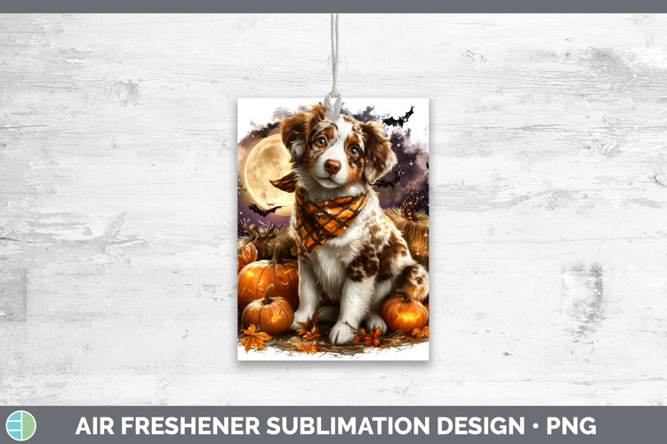 Brittany Dog Air Freshener Dogs 03 Bandana Halloween Sublima