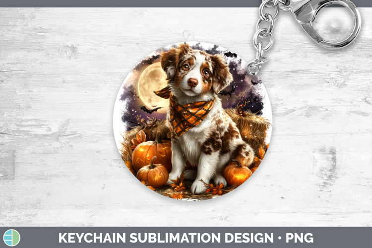 Brittany Dog Keychain Dogs 03 Bandana Halloween Sublimation