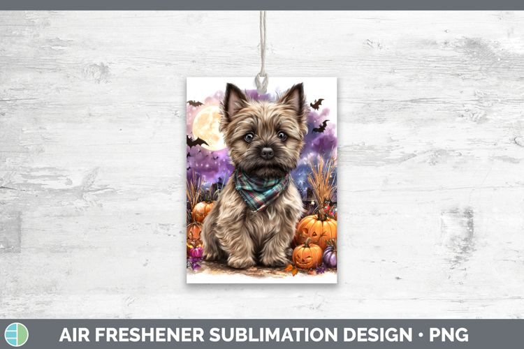 Cairn Terrier Air Freshener Dogs 03 Bandana Halloween Sublim