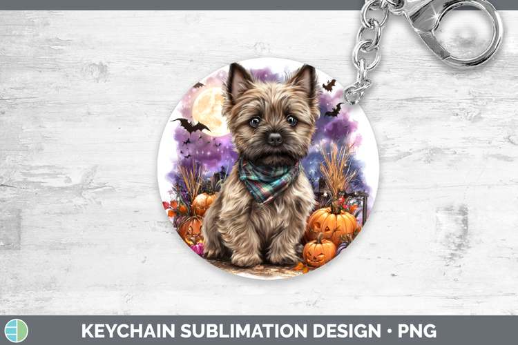 Cairn Terrier Keychain Dogs 03 Bandana Halloween Sublimation