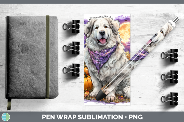 Great Pyrenees Pen Wrap Dogs 03 Bandana Halloween Sublimatio