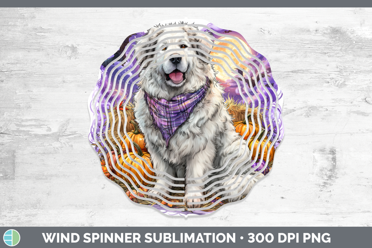 Great Pyrenees Wind Spinner Dogs 03 Bandana Halloween Sublim
