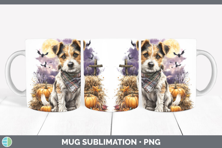 GorgeousDogs 03 Bandana Halloween Mug Wrap design.