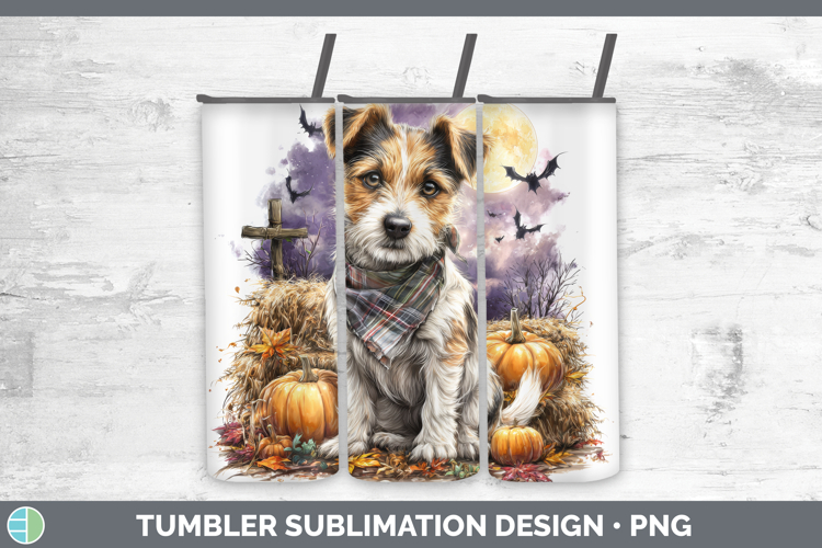 Jack Russell Terrier Tumbler Dogs 03 Bandana Halloween Subli