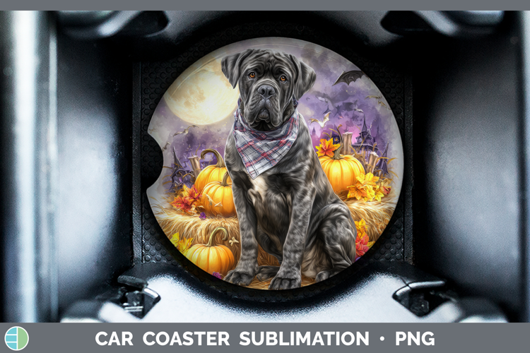 Mastiff Car Coaster Dogs 03 Bandana Halloween Sublimation D