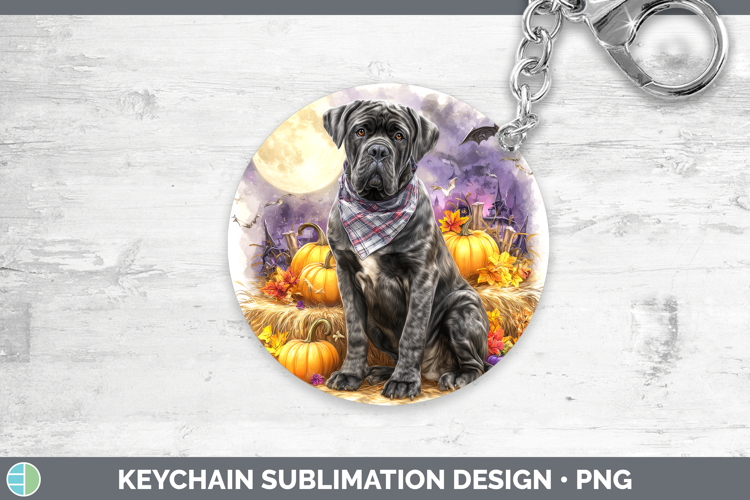 Mastiff Keychain Dogs 03 Bandana Halloween Sublimation Keyri
