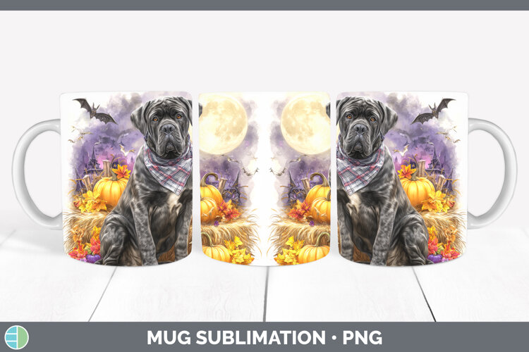GorgeousDogs 03 Bandana Halloween Mug Wrap design.