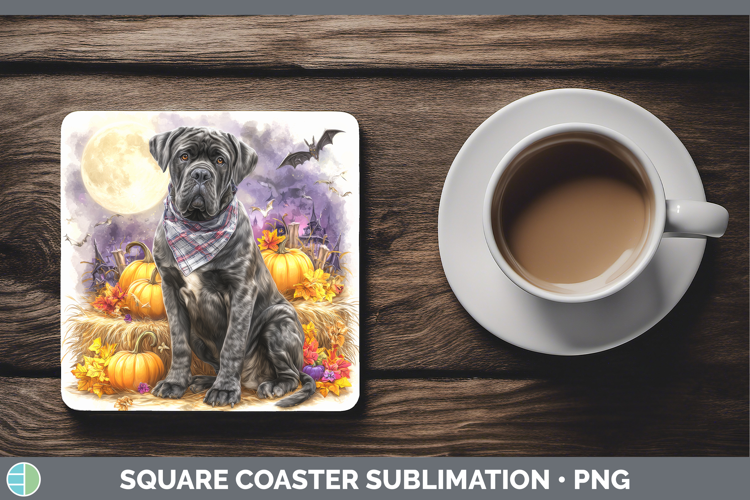 Mastiff Square Coaster Dogs 03 Bandana Halloween Sublimation