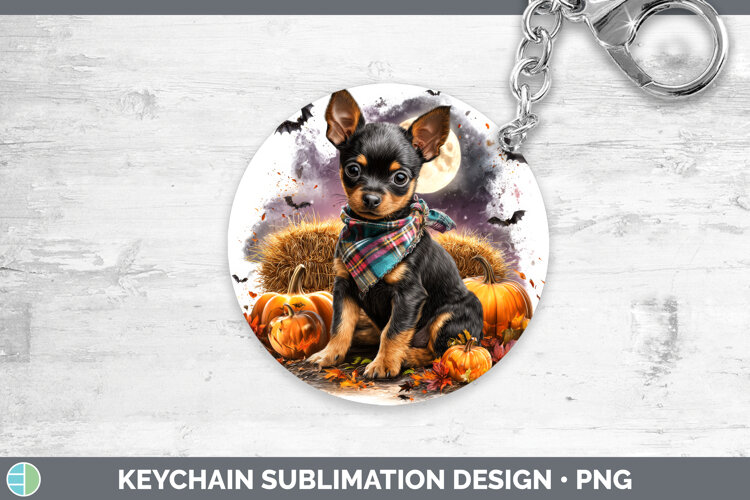 GorgeousDogs 03 Bandana Halloween Keychain design.