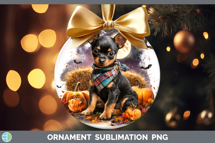 Miniature Pinscher Ornament Dogs 03 Bandana Halloween Sublim