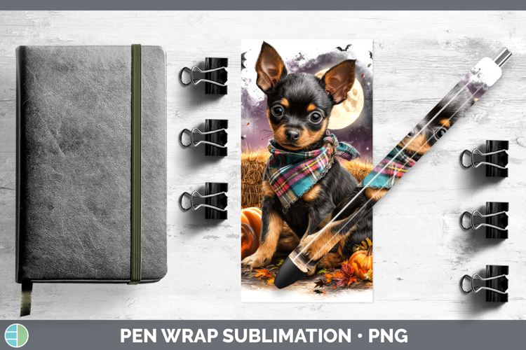 Miniature Pinscher Pen Wrap Dogs 03 Bandana Halloween Sublim