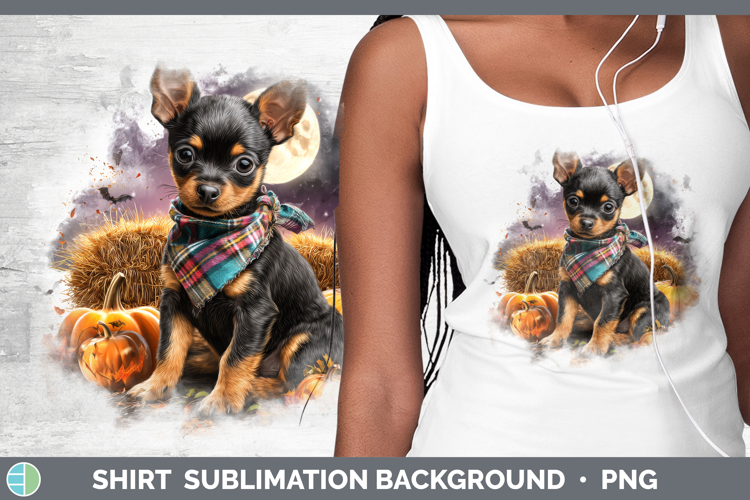 Miniature Pinscher Shirt Dogs 03 Bandana Halloween Sublimati