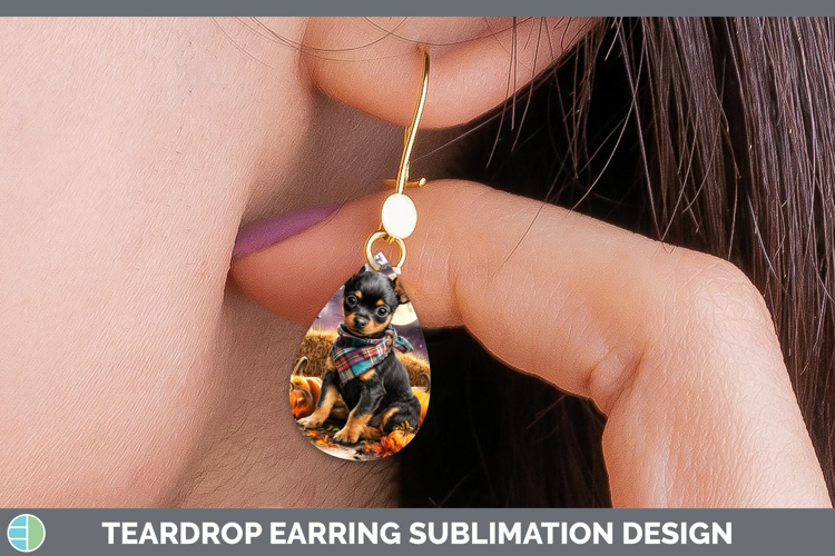Miniature Pinscher Teardrop Earrings Dogs 03 Bandana Hallowe