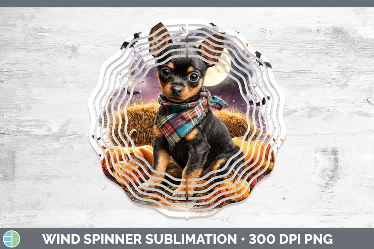 Miniature Pinscher Wind Spinner Dogs 03 Bandana Halloween Su