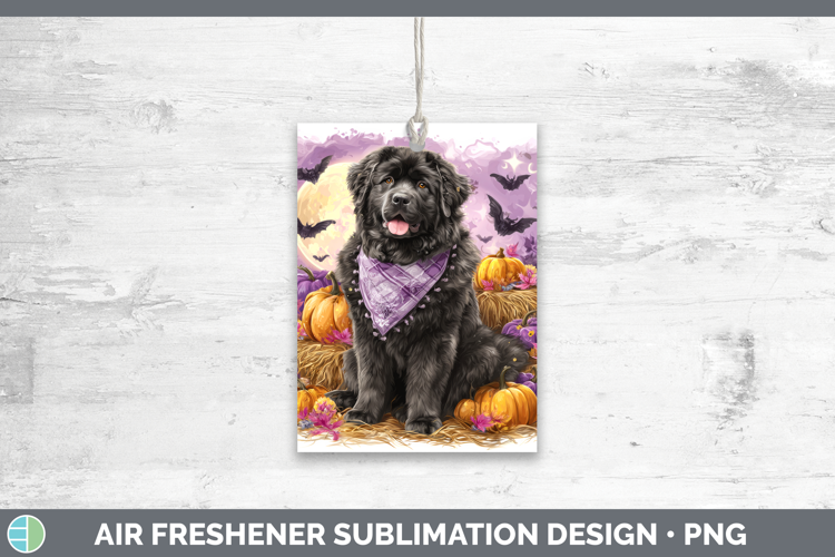 Newfoundland Air Freshener Dogs 03 Bandana Halloween Sublima
