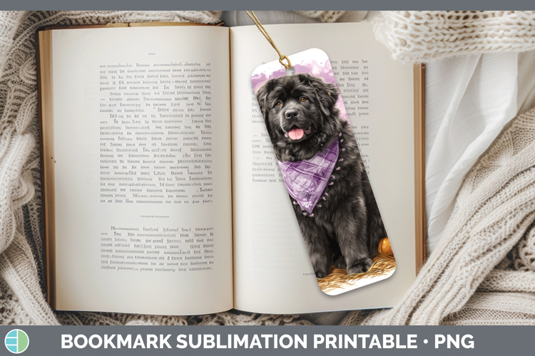 Newfoundland Bookmark Dogs 03 Bandana Halloween Sublimation