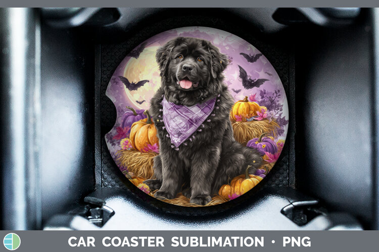 GorgeousDogs 03 Bandana Halloween Car Coaster design.