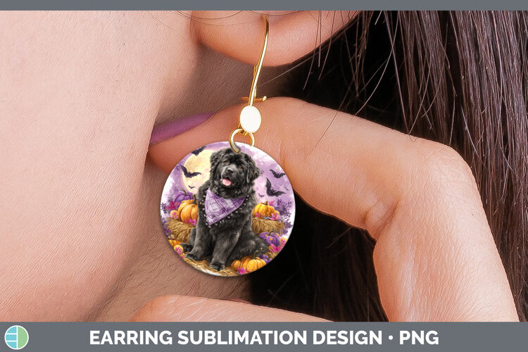 GorgeousDogs 03 Bandana Halloween Round Earrings design.