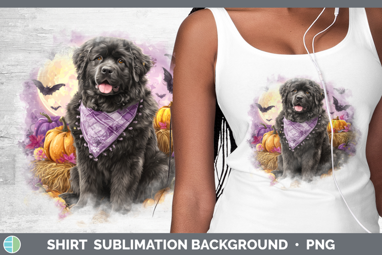 Newfoundland Shirt Dogs 03 Bandana Halloween Sublimation Bac