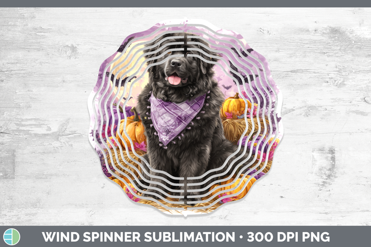 Newfoundland Wind Spinner Dogs 03 Bandana Halloween Sublimat