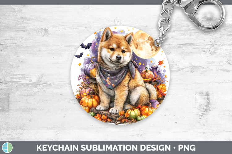 Shiba Inu Keychain Dogs 03 Bandana Halloween Sublimation Key