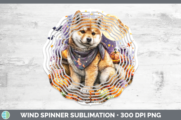 Shiba Inu Wind Spinner Dogs 03 Bandana Halloween Sublimation