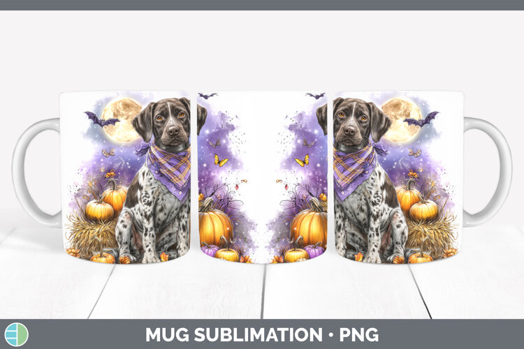 GorgeousDogs 03 Bandana Halloween Mug Wrap design.