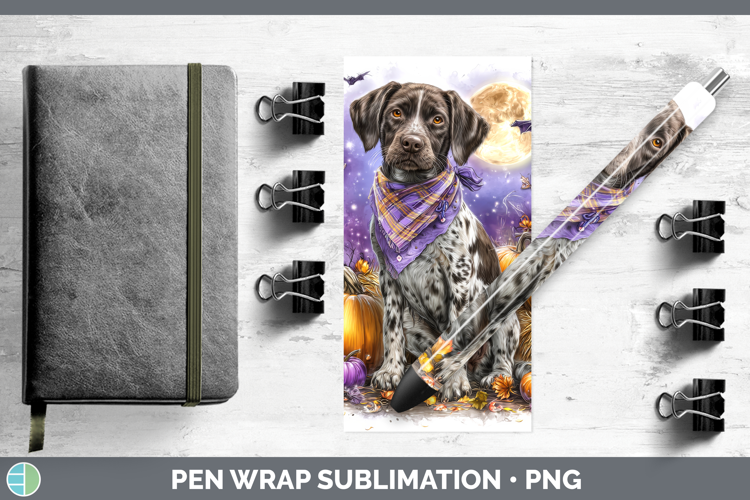 Shorthaired Pointer Pen Wrap Dogs 03 Bandana Halloween Subli