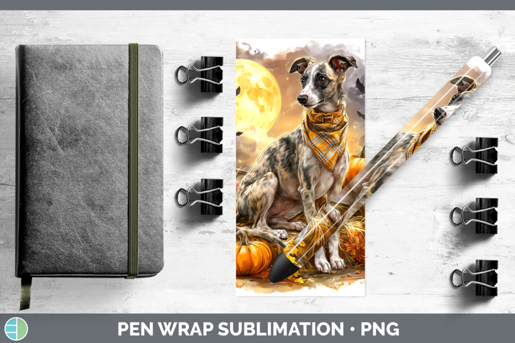 Whippet Pen Wrap Dogs 03 Bandana Halloween Sublimation Pen D