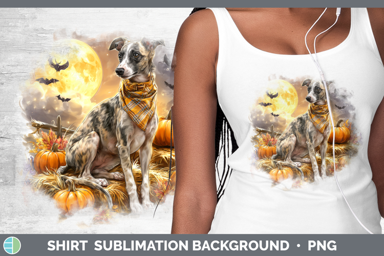 Whippet Shirt Dogs 03 Bandana Halloween Sublimation Backgrou