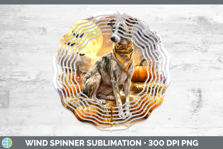 Whippet Wind Spinner Dogs 03 Bandana Halloween Sublimation S