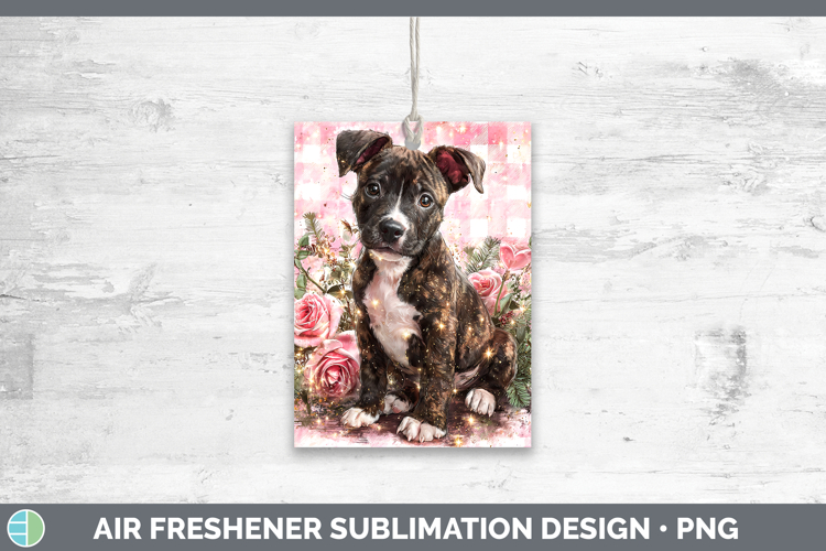 American Staffordshire Dogs 03 Checker Valentine Air Freshen