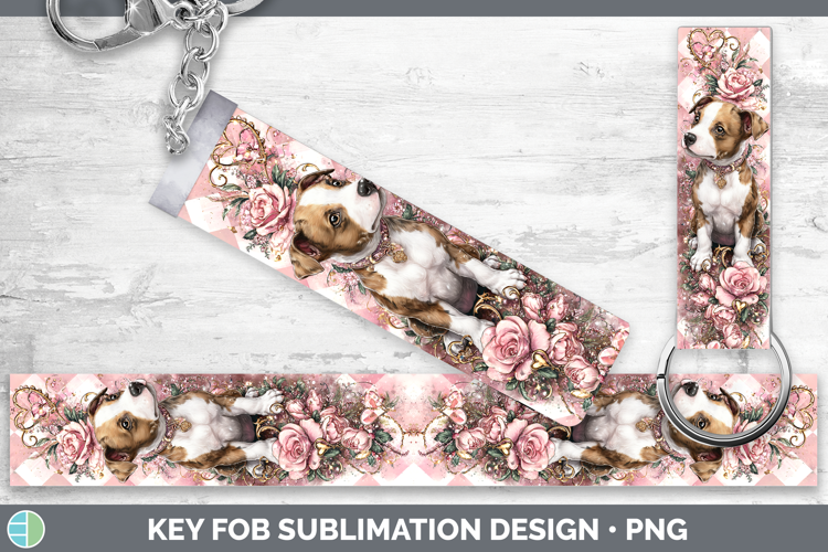 American Staffordshire Dogs 03 Checker Valentine Key Fob Sub